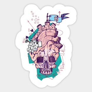 Skull heart Sticker